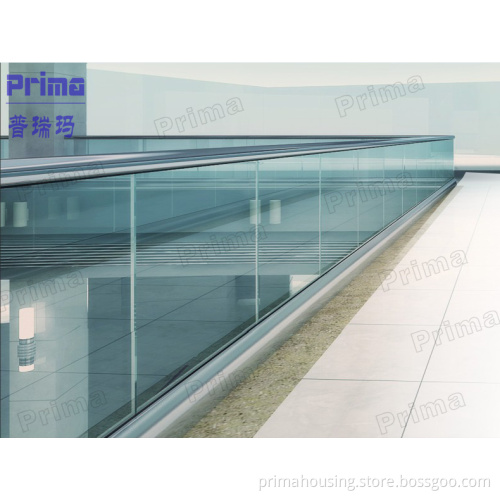 Clear 12mm Tempered Glass Railing with Stainless Steel Handrail